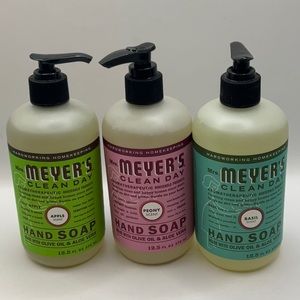 (3) Mrs. Meyer's Clean Day Apple, Peony, & Basil Scent 12.5oz Hand Soap